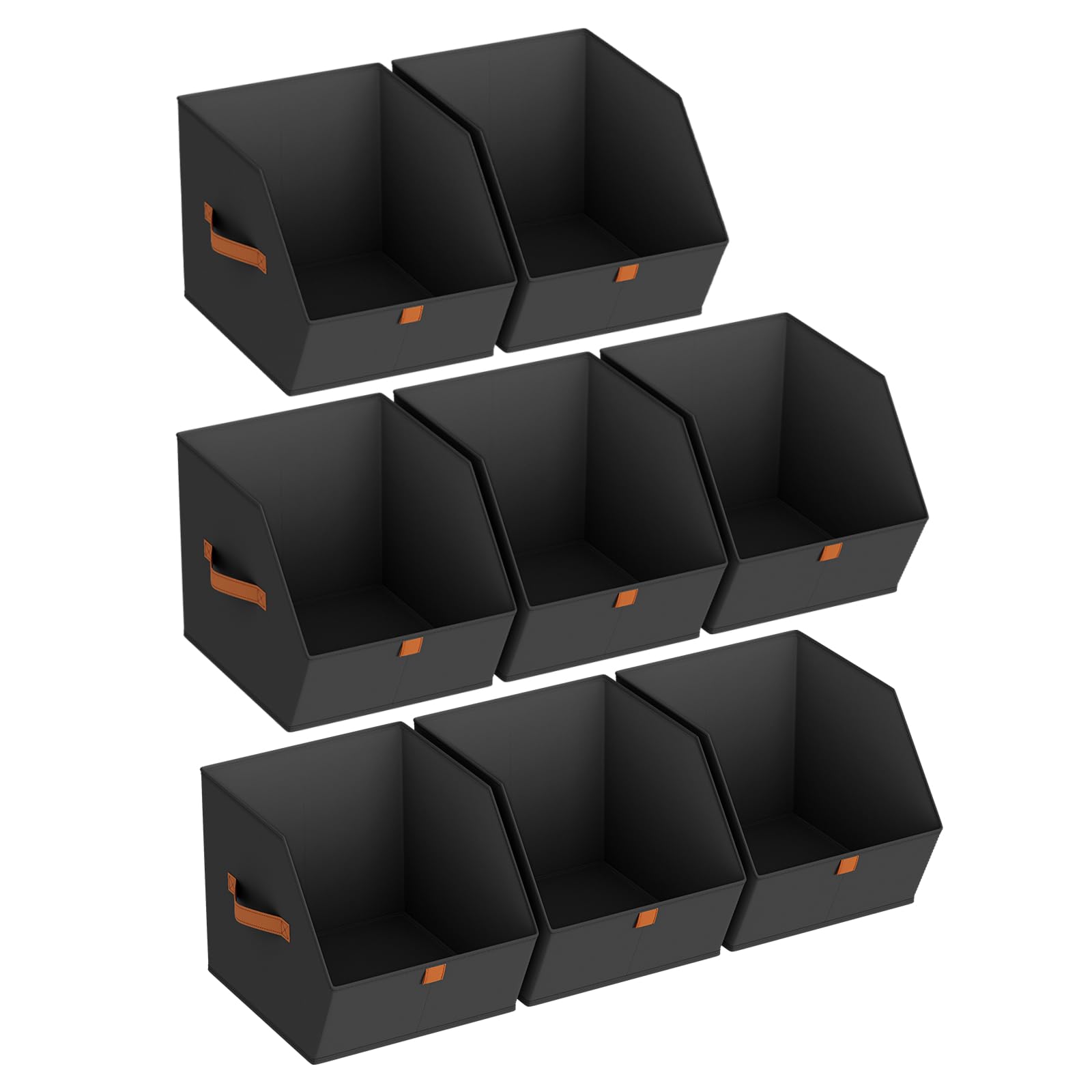 Homsorout Fabric Closet Storage Cubes - 6 Pack Square Storage Bins with Dual Handles for Clothes, Towels, Toys, Cube Storage Organizers for Bedroom, Nursery, Shelves, Closet, Small Spaces, Beige