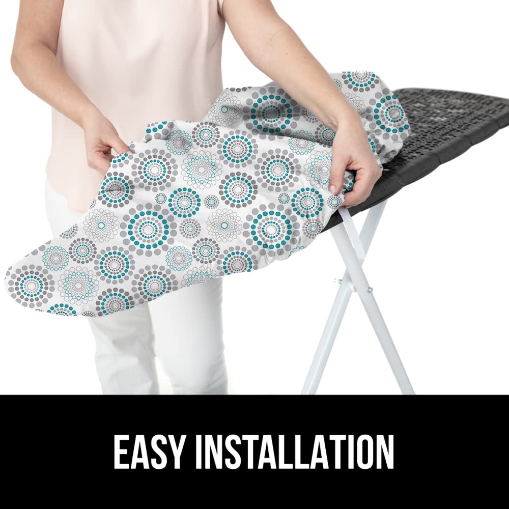 GORILLA GRIP The Original Ironing Board Cover and Pad, Silicone Coating, Thick Scorch Resistant Padding, Heavy Duty Iron Covers Standard Boards, Hook and Loop Fastener Strap, Silver, 15x54