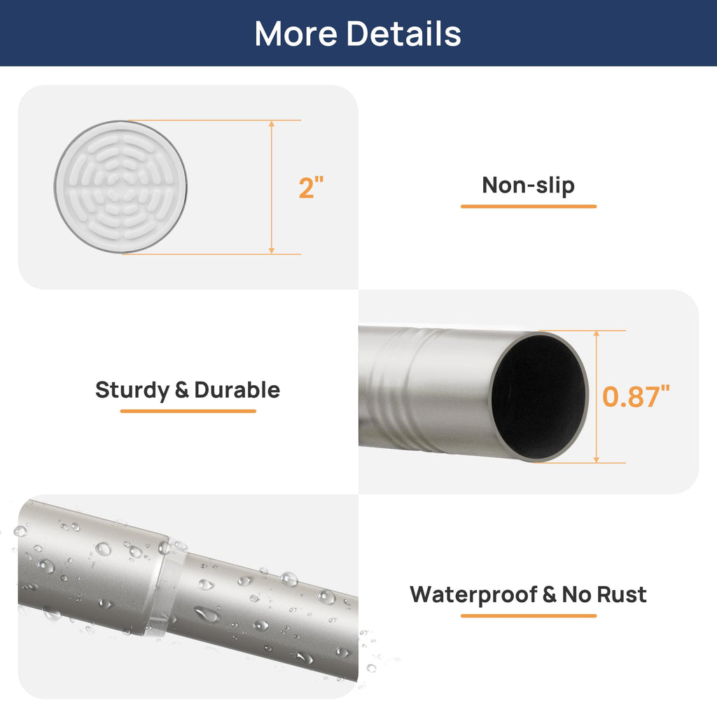 ENJOYBASICS 2 Pack Adjustable Spring Tension Curtain Rods 32 to 66 Inches, Stainless Steel Matte Black Shower Rod No Drilling for Window, Bathroom, Closet, Room Divider, 7/8" Diameter