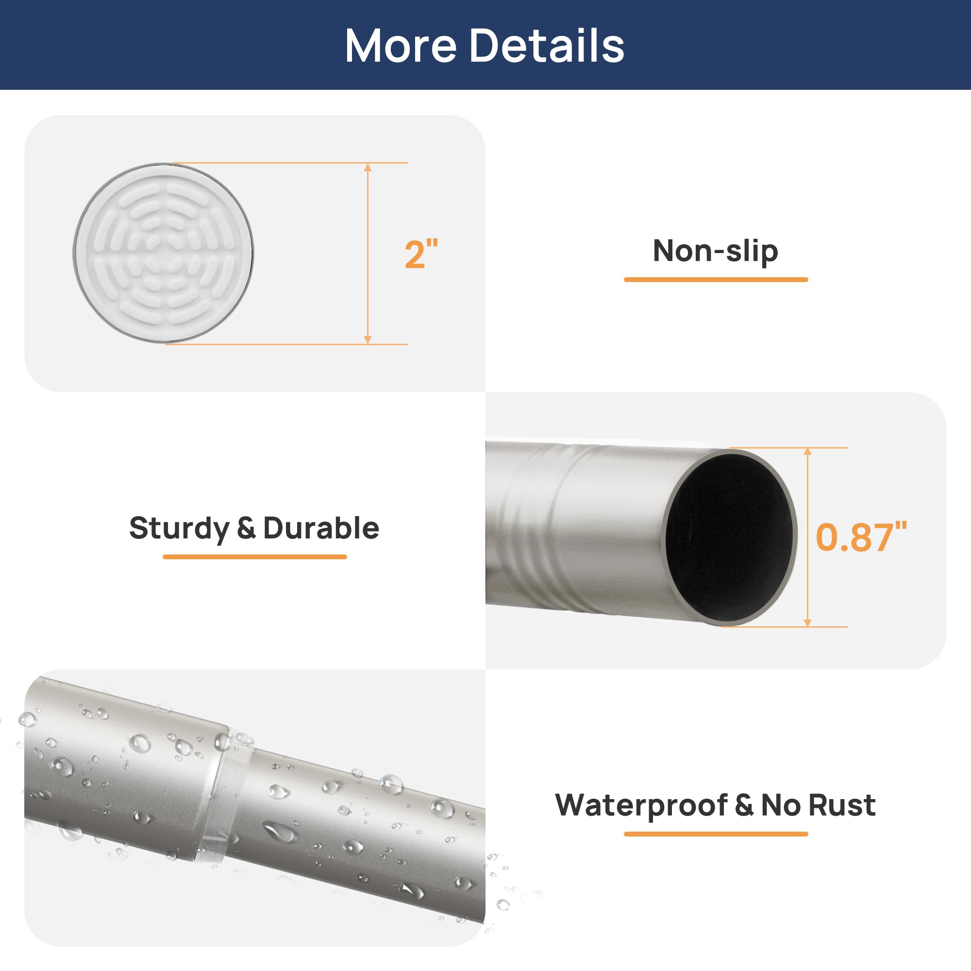 ENJOYBASICS 2 Pack Adjustable Spring Tension Curtain Rods 32 to 66 Inches, Stainless Steel Matte Black Shower Rod No Drilling for Window, Bathroom, Closet, Room Divider, 7/8" Diameter