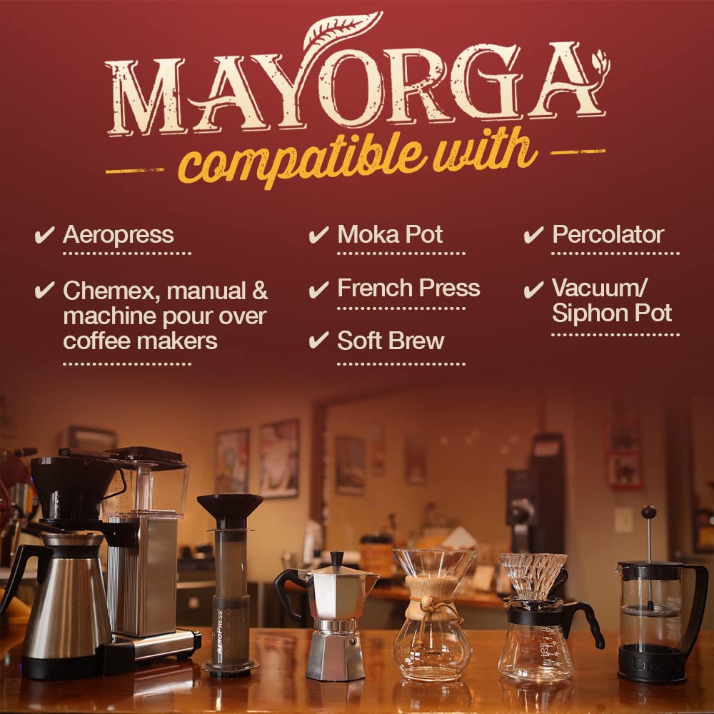 Mayorga Organic Coffee 2lb Cafe Cubano Roast - Dark Roast Whole Bean Specialty Grade Coffee, 100% Arabica, Slow Roasted, Bold and Smooth Flavor with Low Acidity - USDA Organic, Non-GMO, Kosher
