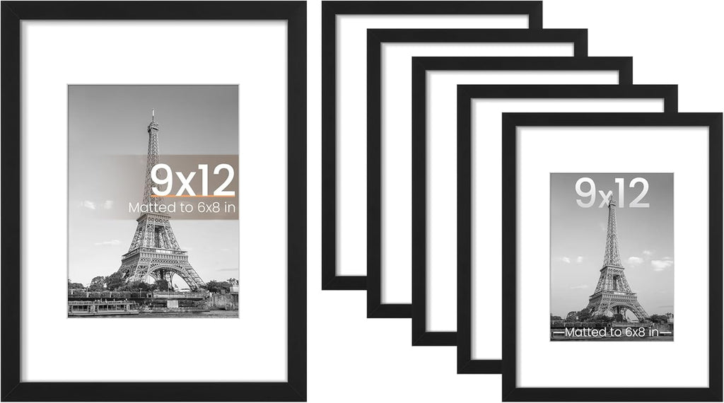 upsimples 1pack PVC 9x12 black bundle with 5pack PVC 9x12 black