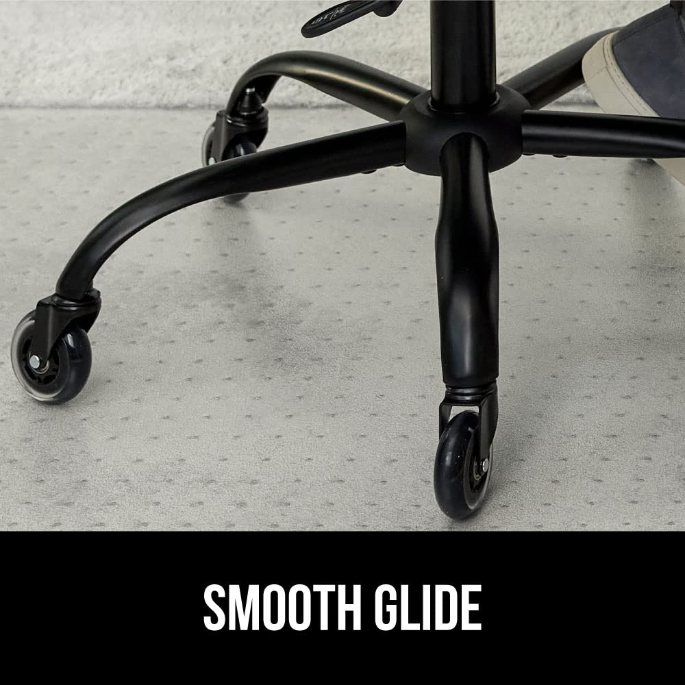 GORILLA GRIP Slip Resistant Clear Office Chair Mat for Carpet Floors, 36x48 Smooth Rolling Glide Under Desk, Heavy Duty Plastic Computer Mats and Carpeted Floor Protector, Work and Gaming Chairs