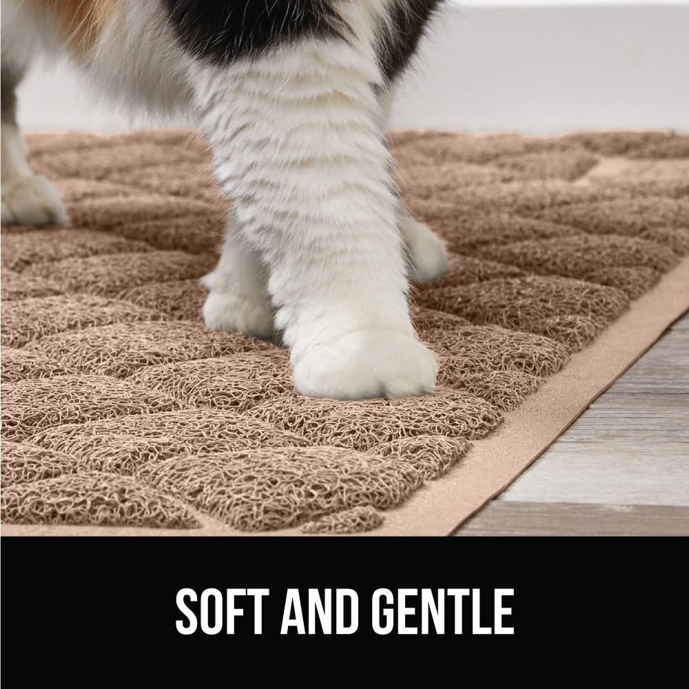 GORILLA GRIP Cat Litter Box Mat, Water Resistant, US Designed Kitty Litter Trapping Mats, Easy to Clean, Scatter Control, Less Mess and Clean Floors, Kitten Supplies for Indoor Cats, 24x17 Grey