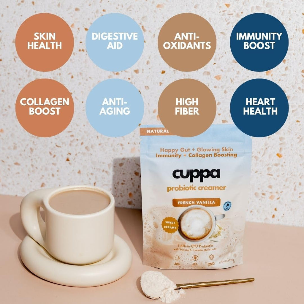 Cuppa Medium Roast Mushroom Coffee with Adaptogens & Superfoods - Lion’s Mane, Ashwagandha & Cordyceps. Adaptogens + MCT to support natural energy, mental focus & gut health (30 Servings)