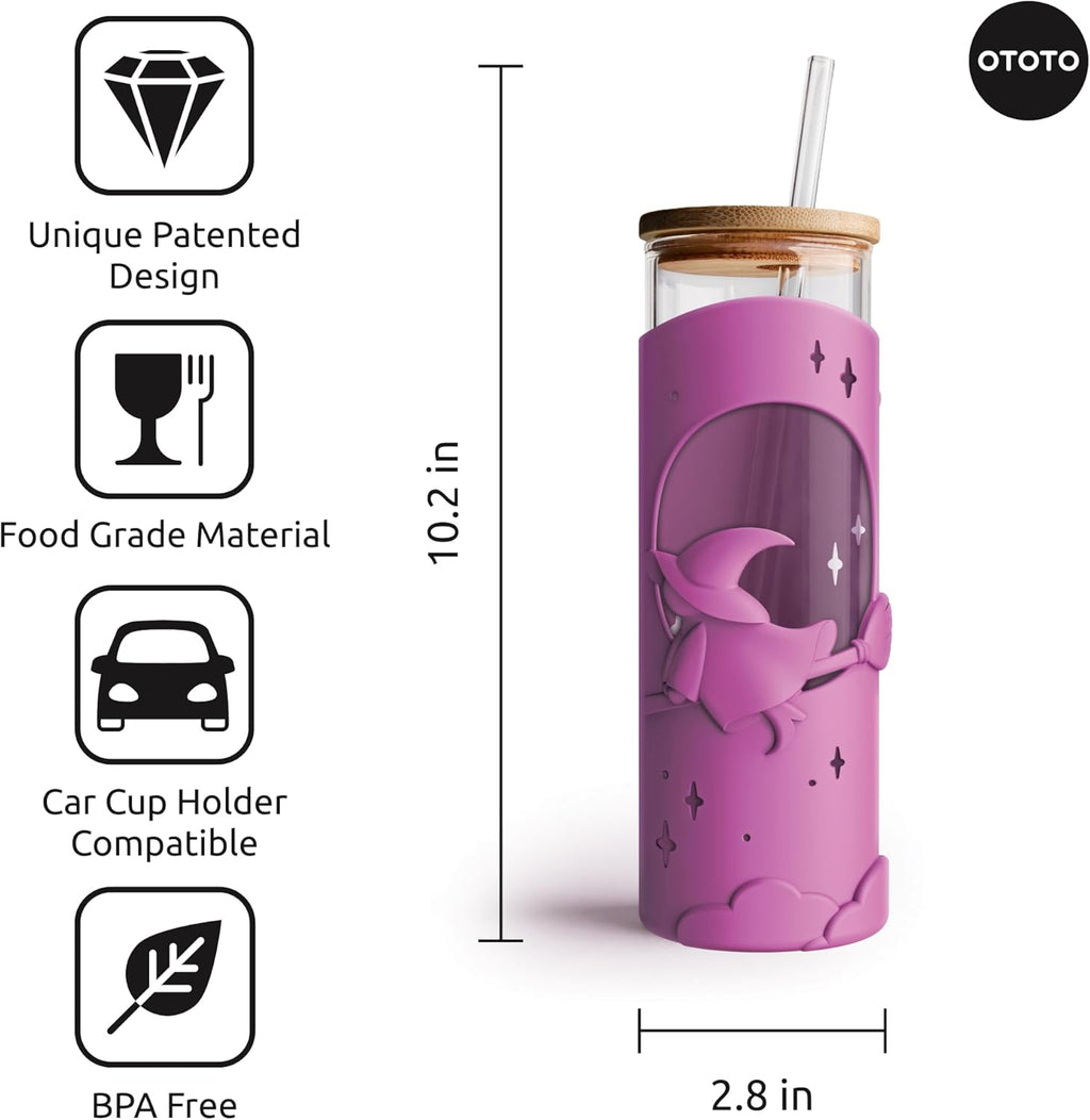 OTOTO NEW! Spookula Vampire Folding, Collapsible, Umbrella, Unique, Goth Accessories, Wicked Brew Glass Cups with Lids and Straws - Halloween
