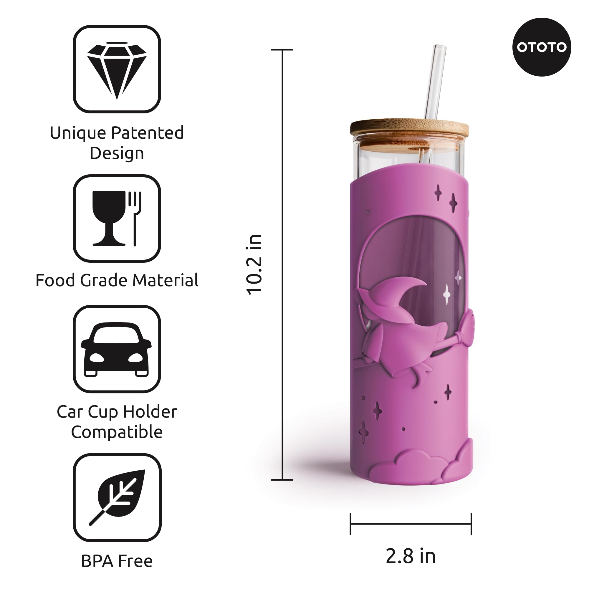 OTOTO Spooky Bootle - Halloween, Halloween Tumbler, Accessories, Insulated Water Bottle, Stainless Steel, Cute Water Bottle, Leak Proof Water Bottles, Spooky, Witchy, Goth Gifts, 18oz.