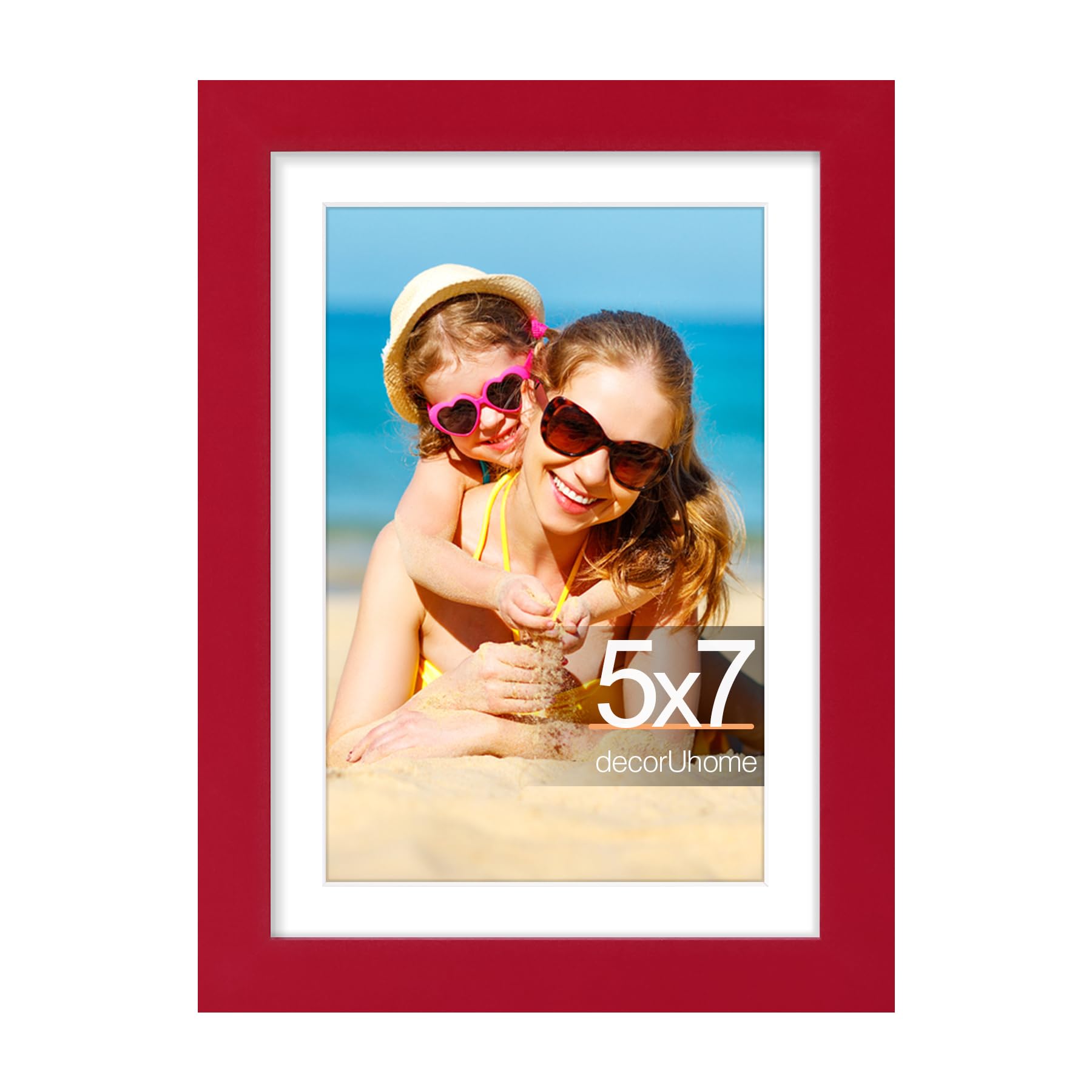 decorUhome 8x10 Picture Frame, Display Pictures 5x7 with Mat or 8x10 without Mat, Wall & Tabletop Display Photo Frame, Black, 1 Pack