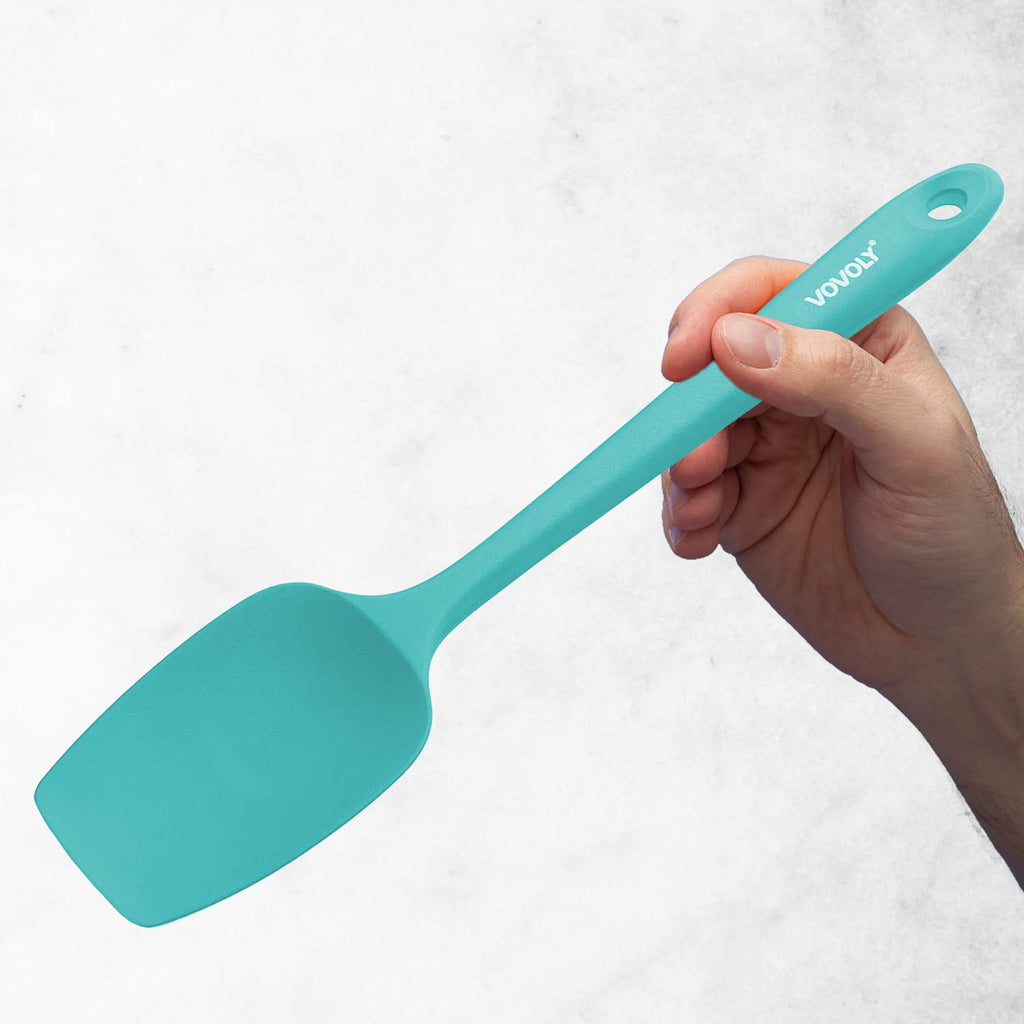 Silicone Spatula Set, High Heat Resistan Rubber Spoon Spatula, Non-Stick Spoonula with Seamless One Piece Design, Flexible Scrapers Baking Mixing Tool,3 Pack, Black