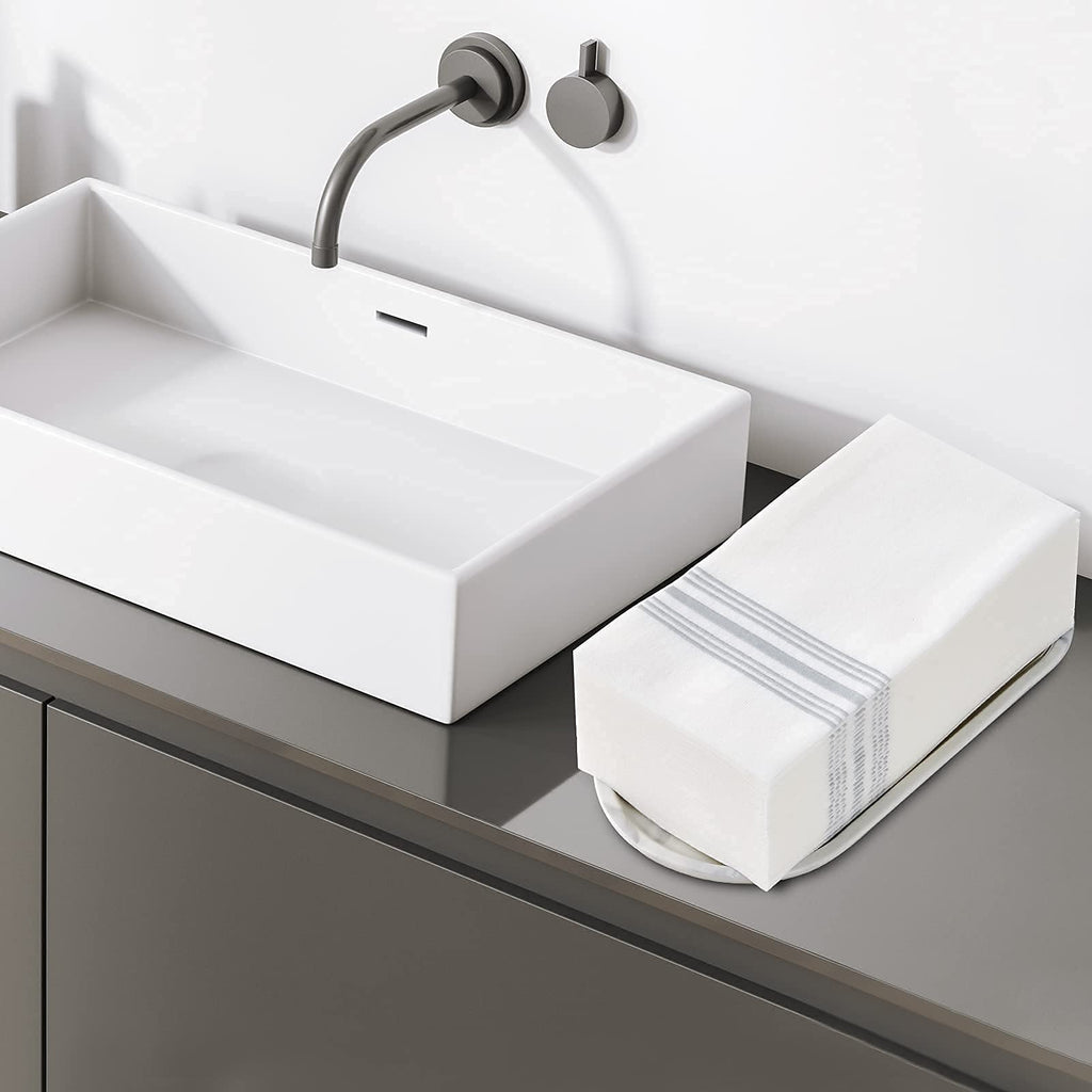 Vplus 150 PACK Guest Towels Disposable Bathroom, Decorative Bathroom Napkins, Soft, and Absorbent Disposable Paper Hand Towel for Dinners, Kitchen, Parties, Weddings, Christmas Party