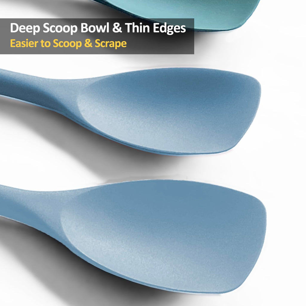 Upgrade Silicone Spatula Spoon Set,VOVOLY Heat Resistant Rubber Spoonula, Seamless Non-Stick Flexible Scrapers for Baking Mixing Tool,3 Pack,
