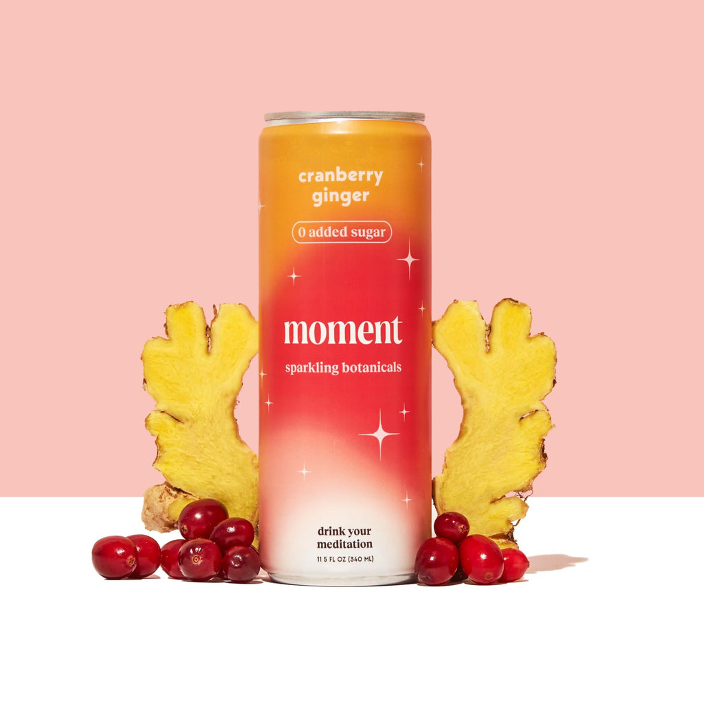 Moment Botanical Soda (Shark Tank) - Calm, Clarity & Relaxation with L-Theanine & Ashwagandha - Non Alcoholic Drinks for Adults - Sparkling Adaptogen Drink - 0 Sugar 0 Caffeine - 12 Pack 11.5 fl oz