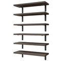 WOPITUES Wood Floating Shelves Set of 6, Shelves for Wall Decor, Farmhouse Shelf for Bedroom, Bathroom Storage Shelves, Book Shelves for Living Room - Rustic Brown