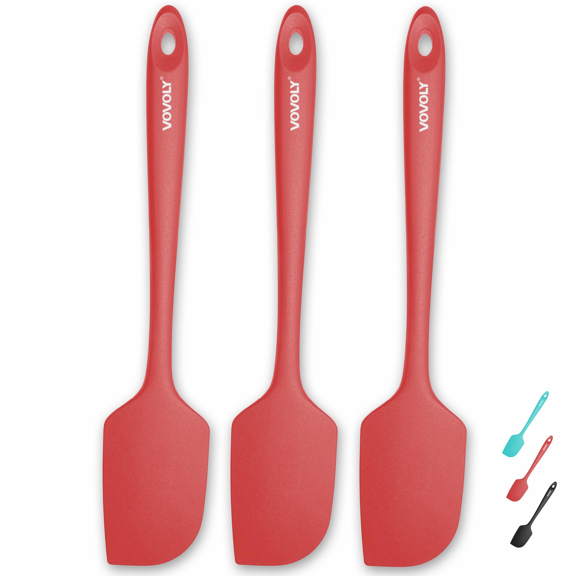 3 Pack Large Silicone Spatula for Kitchen,600°F Heat resistant Rubber Spatulas for Baking,Cooking, Scraping,and Mixing,Non Stick Kitchen Utensils, BPA Free, 11.2 IN, Khaki