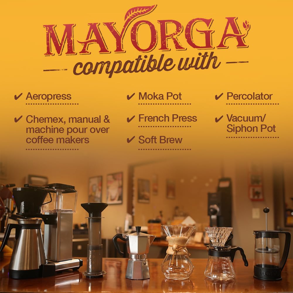 Mayorga Organic Coffee 2lb Cafe Cubano Roast - Dark Roast Whole Bean Specialty Grade Coffee, 100% Arabica, Slow Roasted, Bold and Smooth Flavor with Low Acidity - USDA Organic, Non-GMO, Kosher