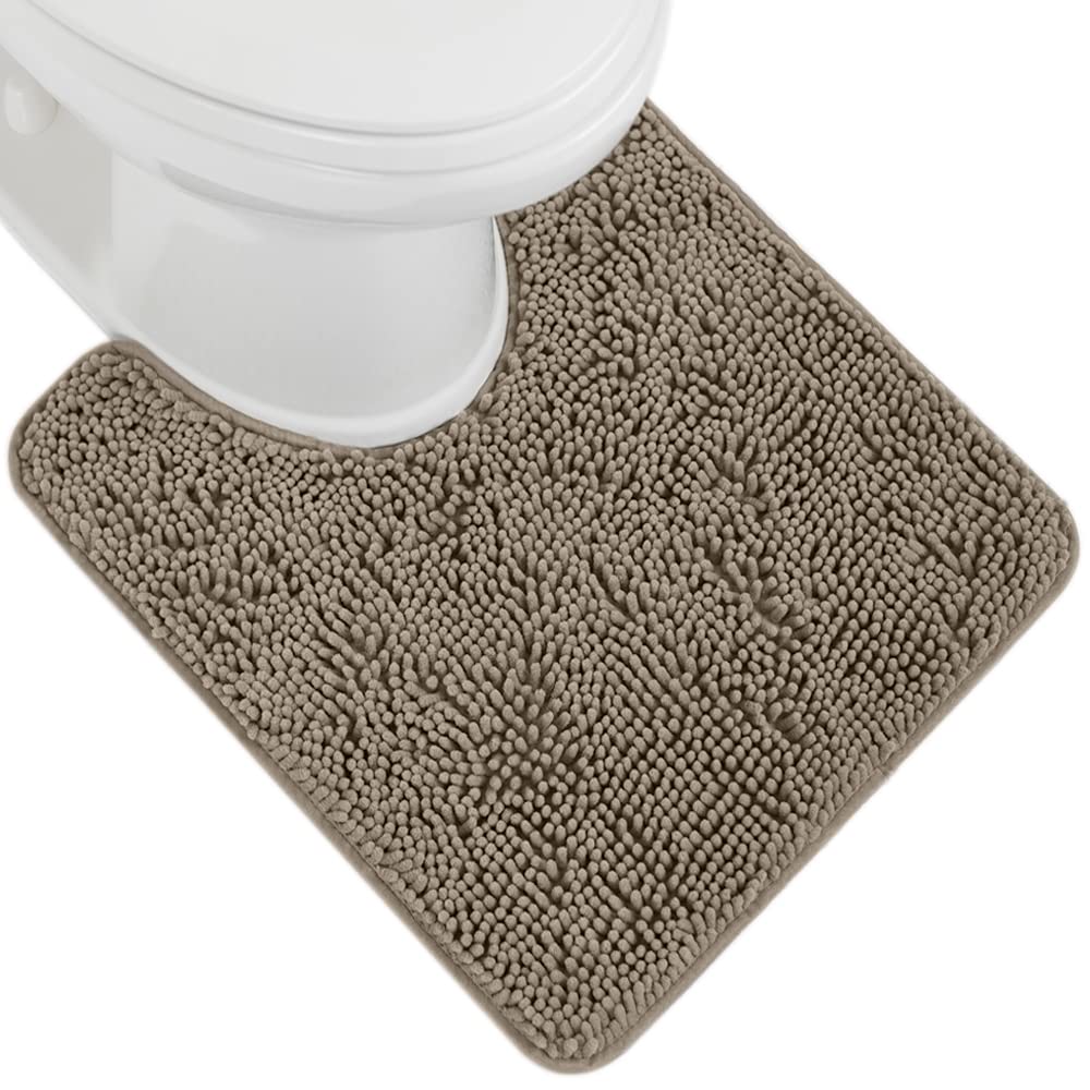 GORILLA GRIP Bath Rug Mat, Thick Soft Absorbent Chenille, Quick Dry Microfiber Mats, Rubber Backing Washable Shower Floor Rugs, US Designed Bathroom Bathmat Home Decor Accessories, 24x17, Grey