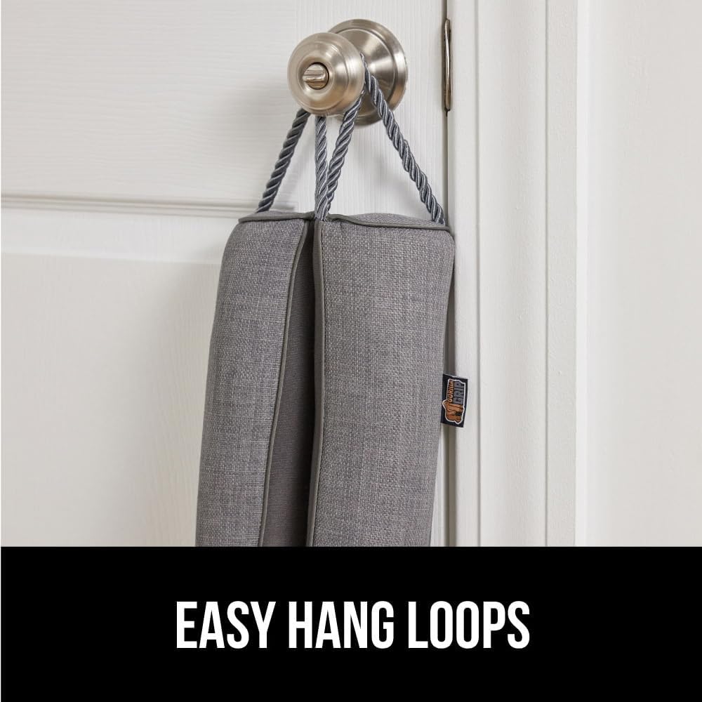 GORILLA GRIP Door Draft Stopper for Bottom of Doors, Sweep Weather Stripping Seal Noise, Cold Air Blocker, Soundproofing, Warmth Sealer, Easy Install Gap Filler, Home Essentials, 32 Inch, Gray