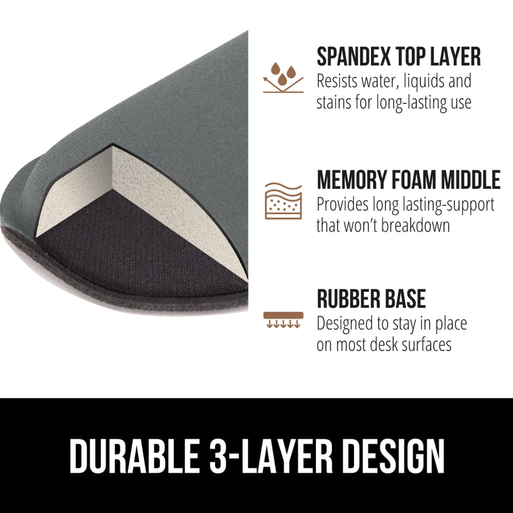 GORILLA GRIP Silky Memory Foam Wrist Rest for Computer Keyboard, Mouse, Ergonomic Design for Typing Pain Relief, Desk Pads Support Hand and Arm, Mousepad Rests, Stain Resistant, 2 Piece Pad, Black