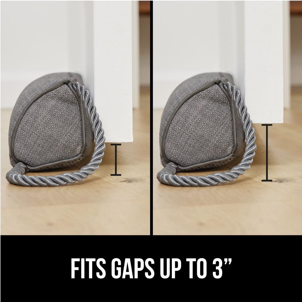 GORILLA GRIP Door Draft Stopper for Bottom of Doors, Sweep Weather Stripping Seal Noise, Cold Air Blocker, Soundproofing, Warmth Sealer, Easy Install Gap Filler, Home Essentials, 32 Inch, Gray