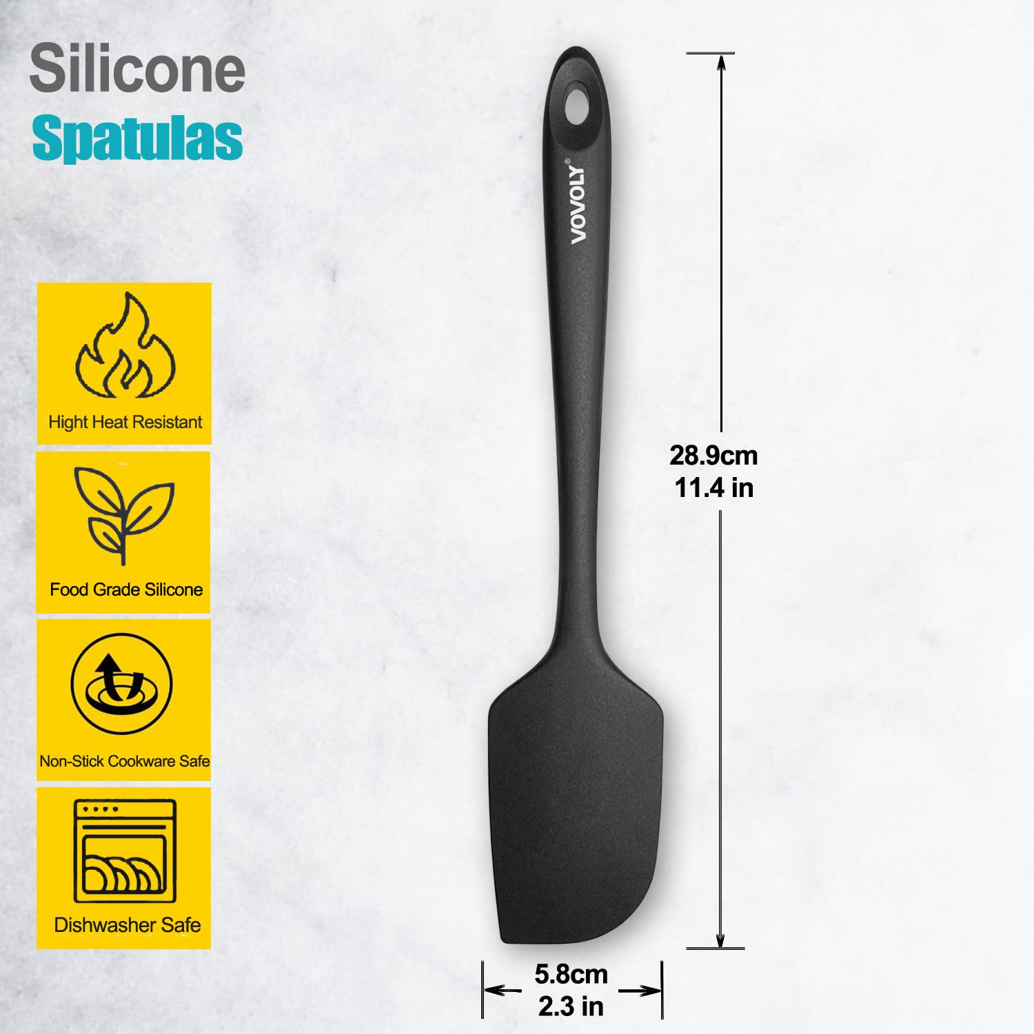 3 Pack Large Silicone Spatula for Kitchen,600°F Heat resistant Rubber Spatulas for Baking,Cooking, Scraping,and Mixing,Non Stick Kitchen Utensils, BPA Free, 11.2 IN, Khaki