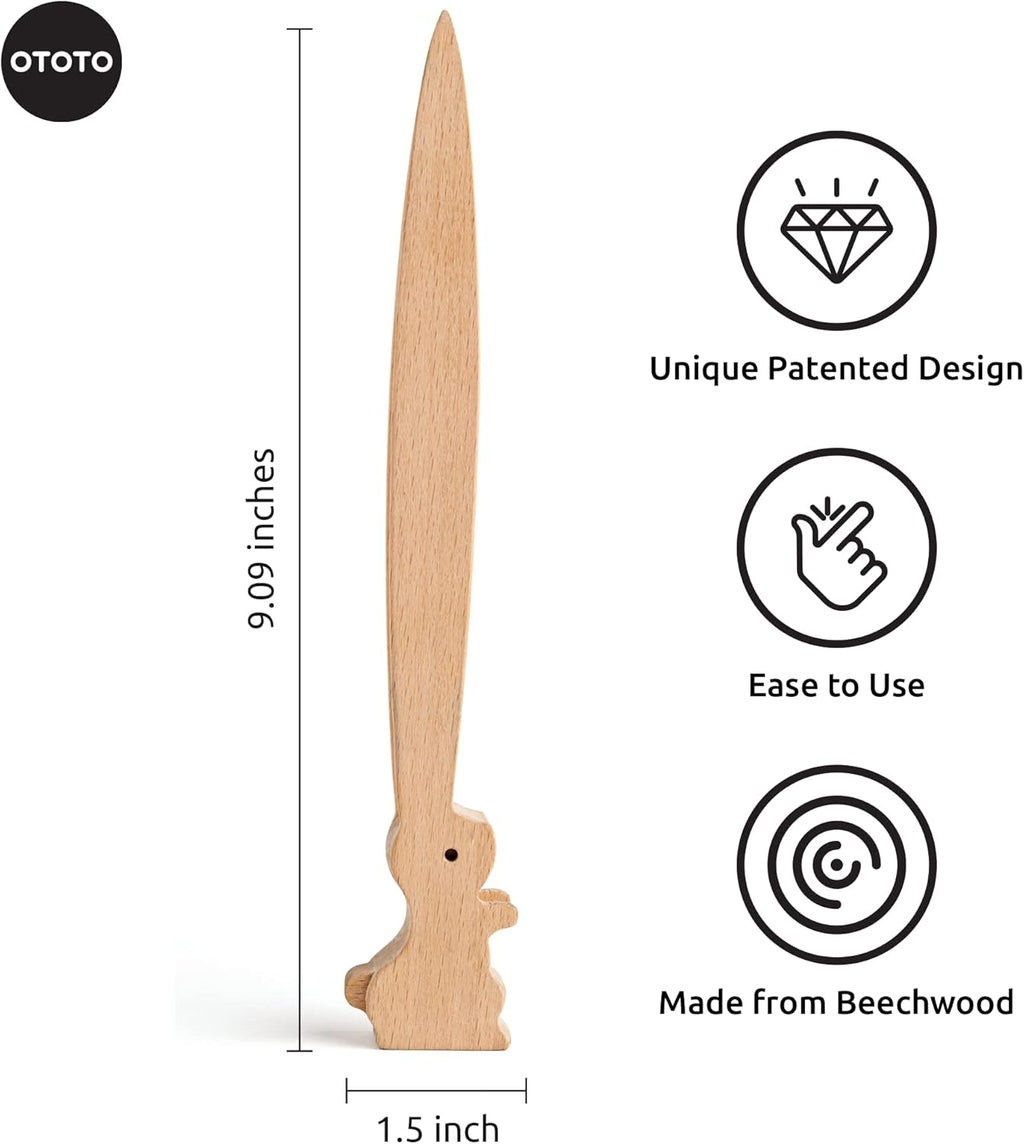 OTOTO Bernie Bunny Toaster Tongs - Rabbit, Salad Servers - Multipurpose Mini Tongs for Appetizers, Wood Utensils & Cute Kitchen Gadgets, Easter, White Elephant Gifts, Toast, Cute Kitchen Accessories
