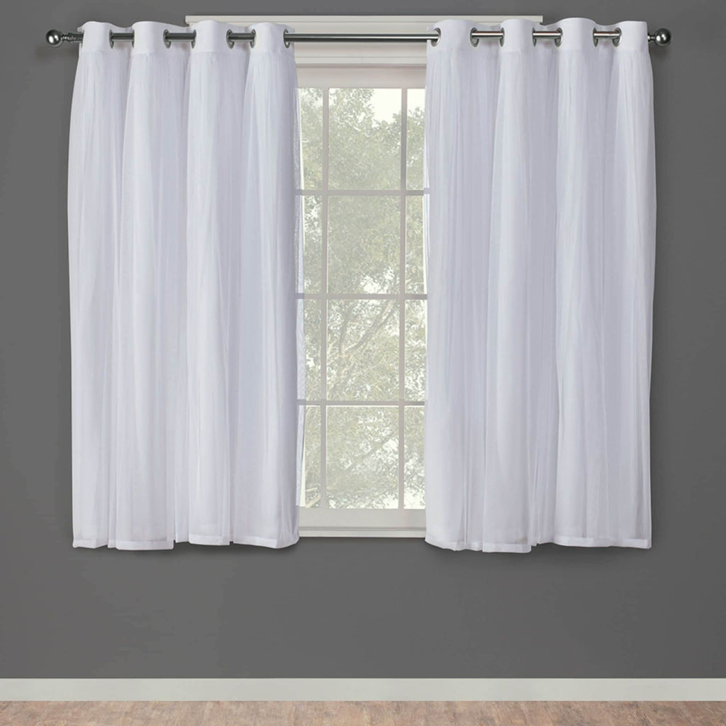 TOWN & COUNTRY LUXE Talia Double Layer Indoor Curtains, Sheer and Room Darkening Blackout, Grommet Top, Energy Efficient, 2-Pack Set, 52"x84", Rose Blush
