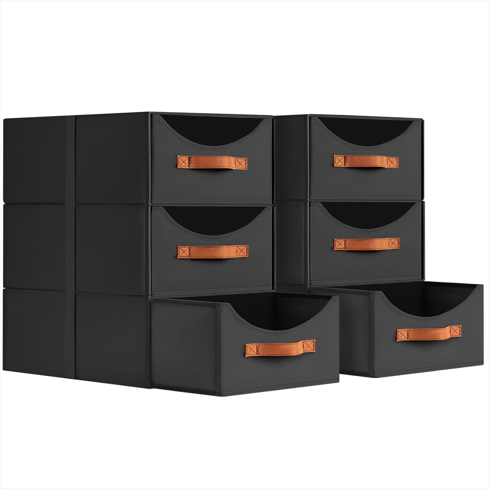 Homsorout Stackable Storage Drawers - Collapsible Storage Bins with Drawers, 4 Pack Closet Shelf Organizer Basket, Fabric Pull Out Organizer for Bedroom, Living Room, Dorm, Beige