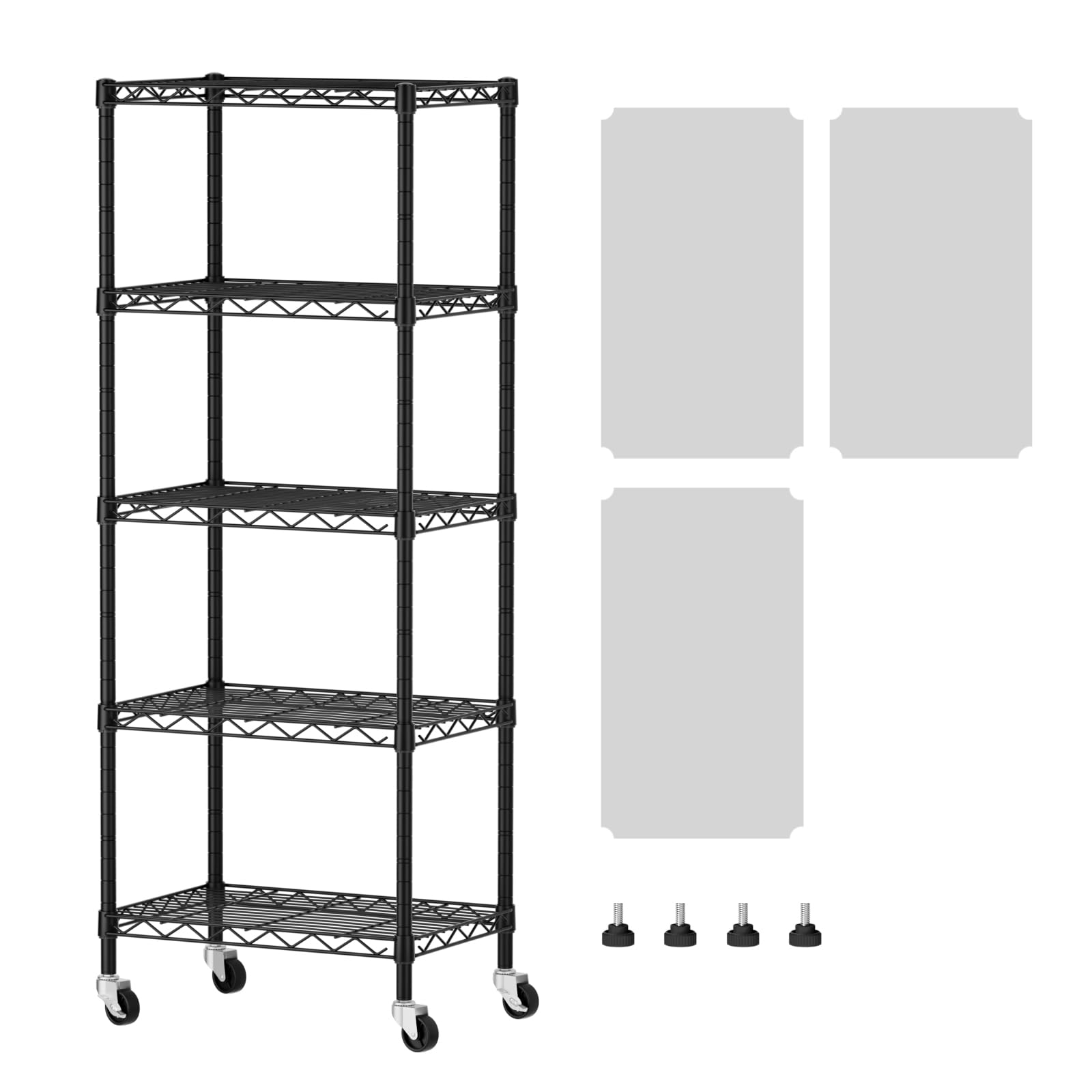 SINGAYE 3 Small Shelves Storage Shelf Wire Shelving Unit Metal Shelf Adjustable Organizers Storage Shelving with Wheels for Bathroom Laundry Room Kitchen Pantry11.5”D x 17.5”W x 30.5”H White