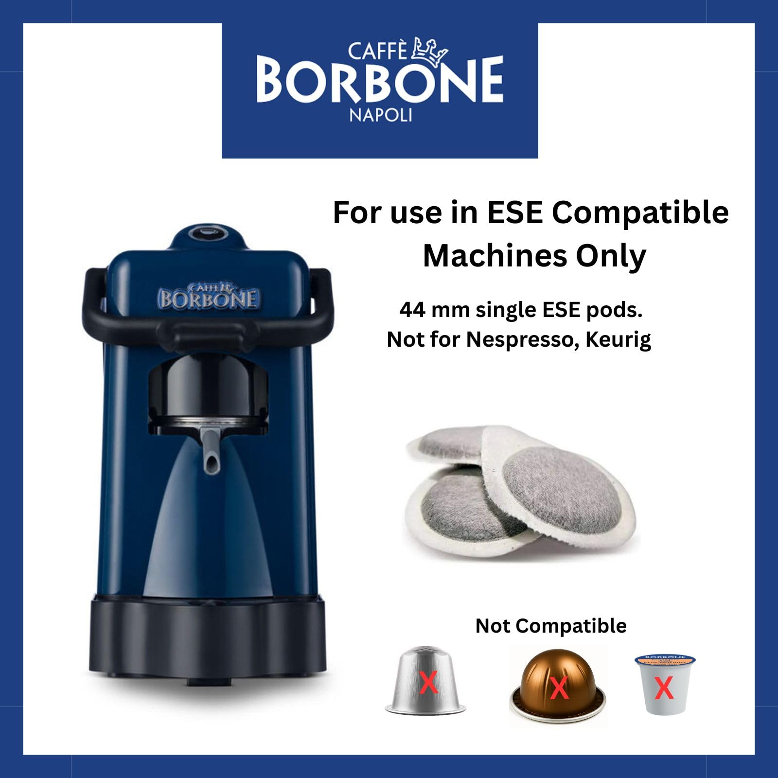 Caffè Borbone Espresso Paper Pods, Blue Blend, Balanced and Full-Bodied, Medium Roast ESE Pods, Authentic Italian Espresso - 150 Count