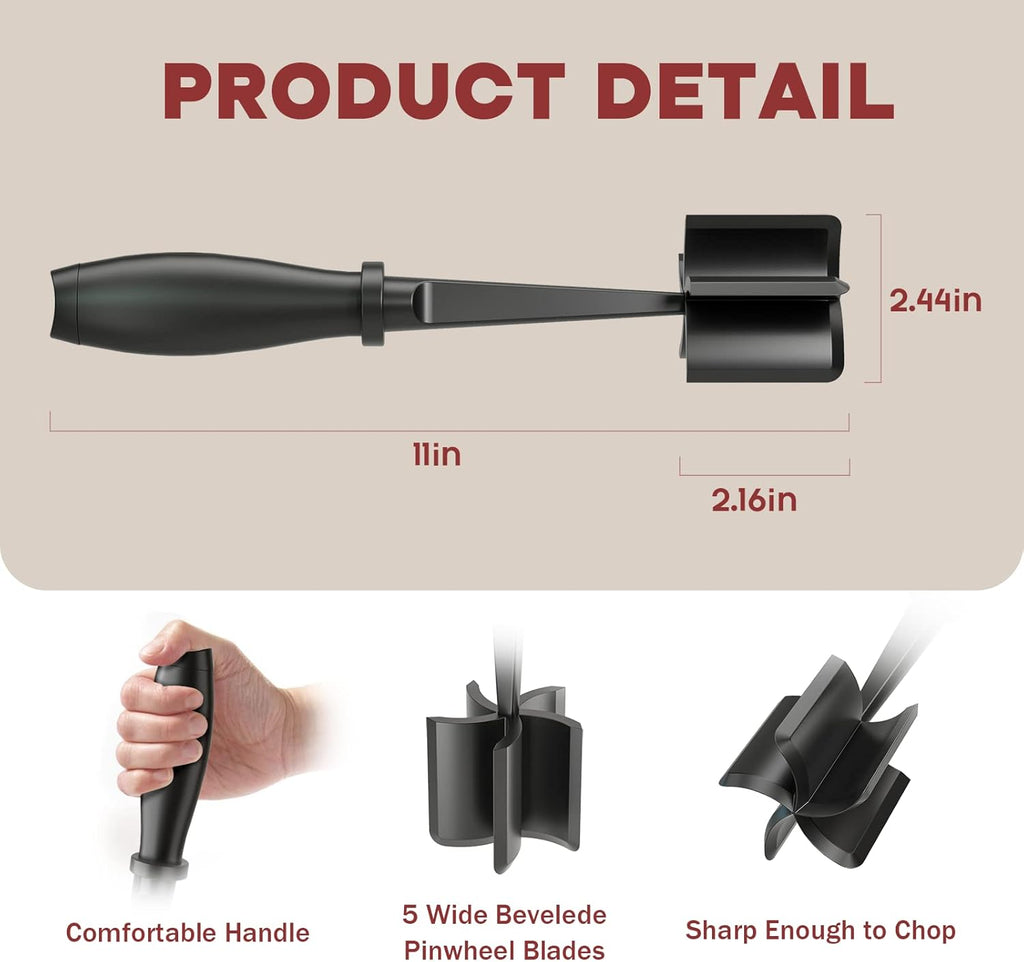 Black Meat Chopper And Meat Tenderizer Tool