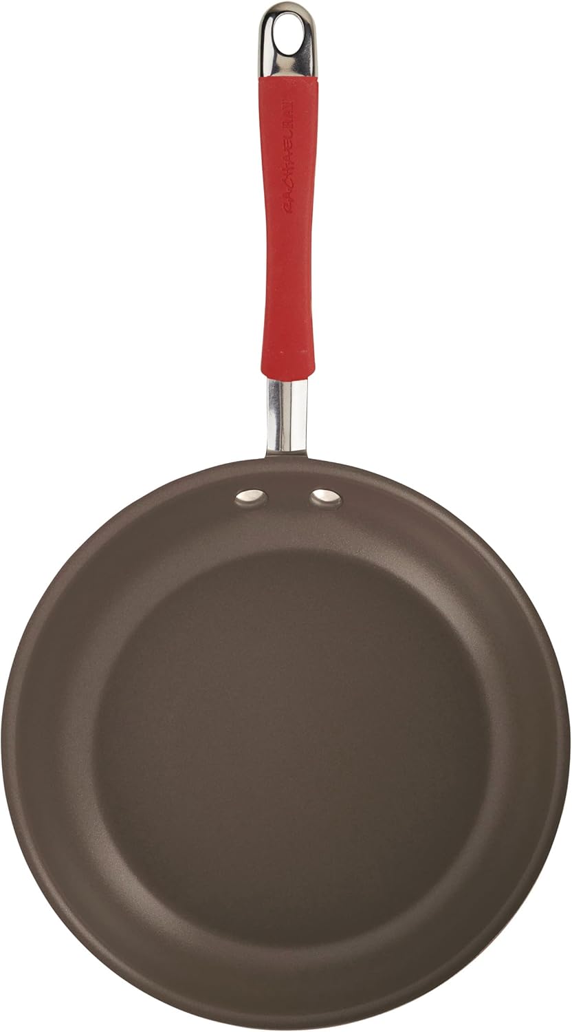Rachael Ray - 16802 Rachael Ray Cucina Nonstick Cookware Pots and Pans Set, 12 Piece, Sea Salt Gray