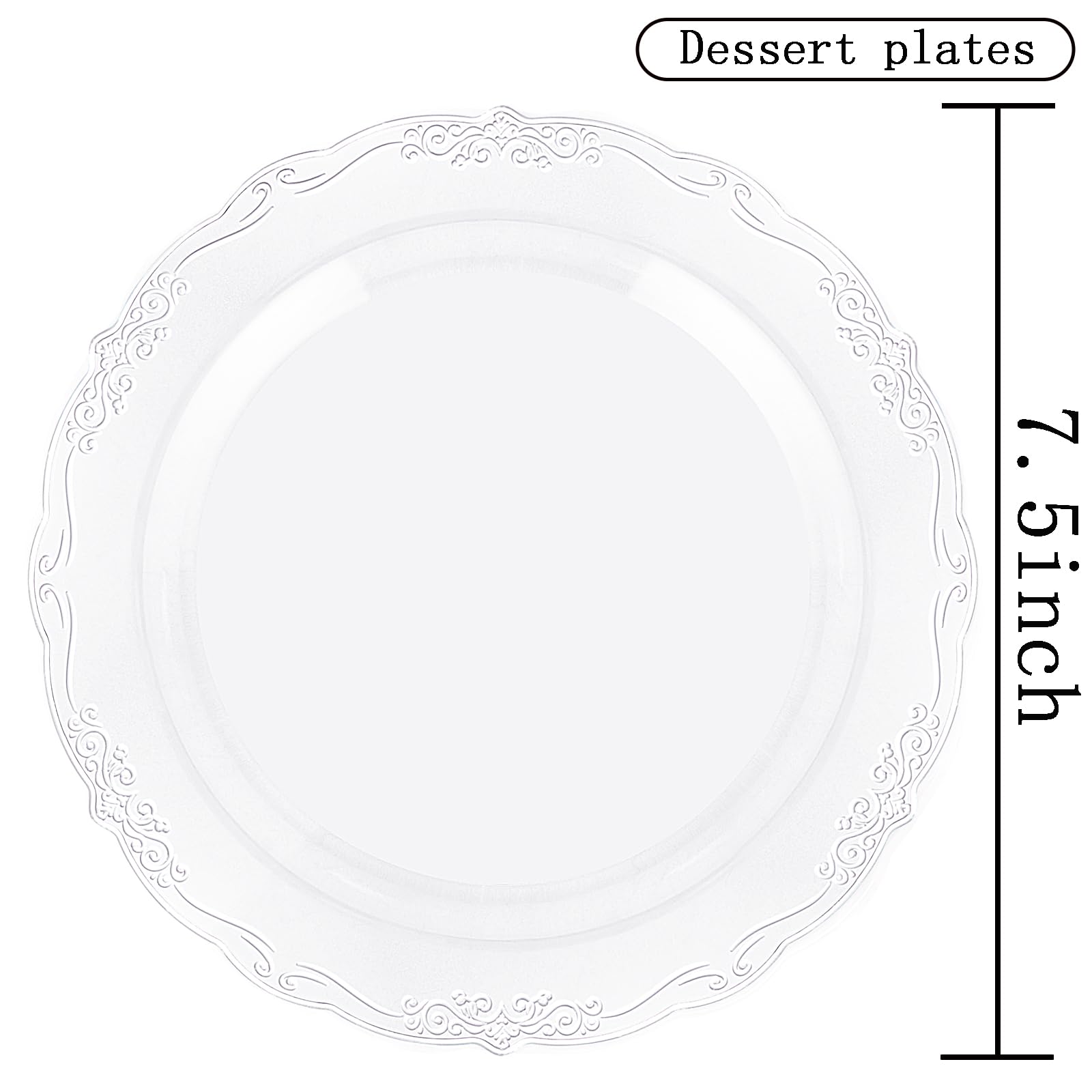 DaYammi 60PCS White Plastic Plates, Heavy Duty White Disposable Plates Premium 10inch Dinner Plates Hard Plastic Plates Disposable for Party Wedding Bridal Shower