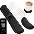 GORILLA GRIP Silky Memory Foam Wrist Rest for Computer Keyboard, Mouse, Ergonomic Design for Typing Pain Relief, Desk Pads Support Hand and Arm, Mousepad Rests, Stain Resistant, 2 Piece Pad, Black