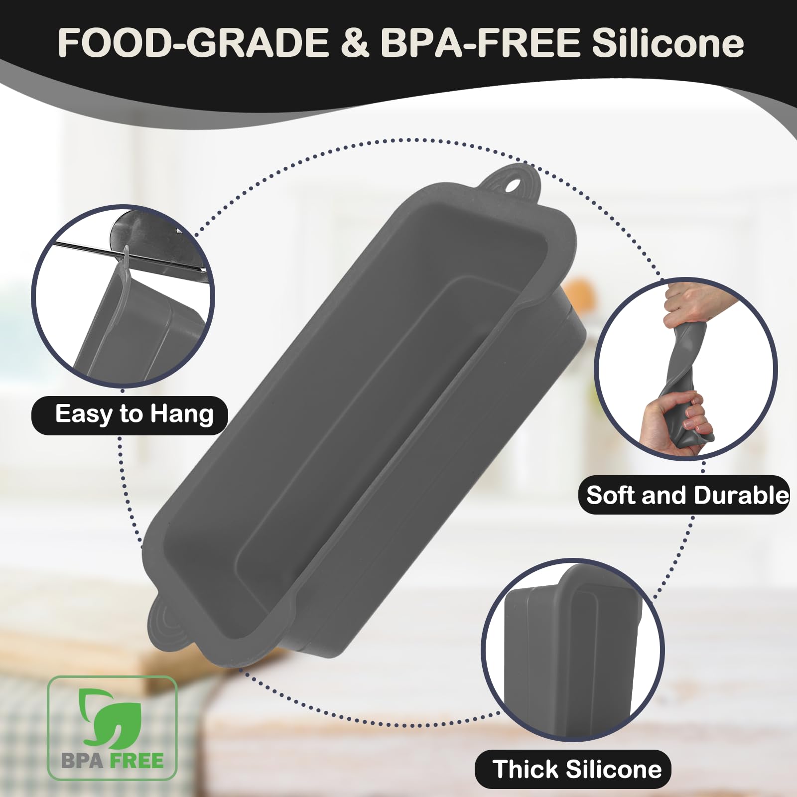 Silicone Grease Cup Liners for Blackstone 36 28 22 17 Inch Griddle, 2 Pack Reusable Grease Catcher Liner Grill Grease Tray Accessories for Blackstone