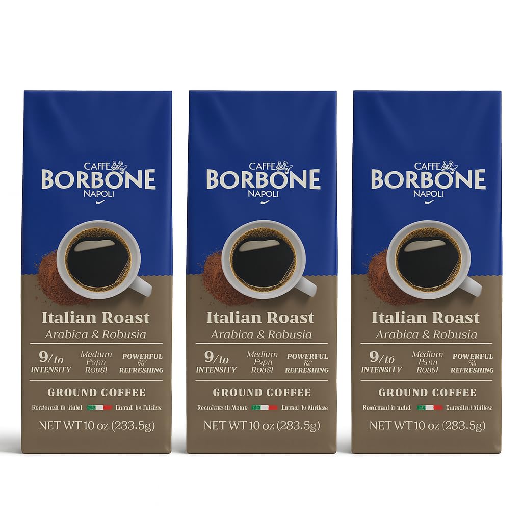 Caffè Borbone Ground Coffee, Crema Classica, Premium Coffee Blend, Full-Bodied, Balanced, Creamy and Smooth Taste, Made in Italy - 8.8 ounce (Pack of 4)