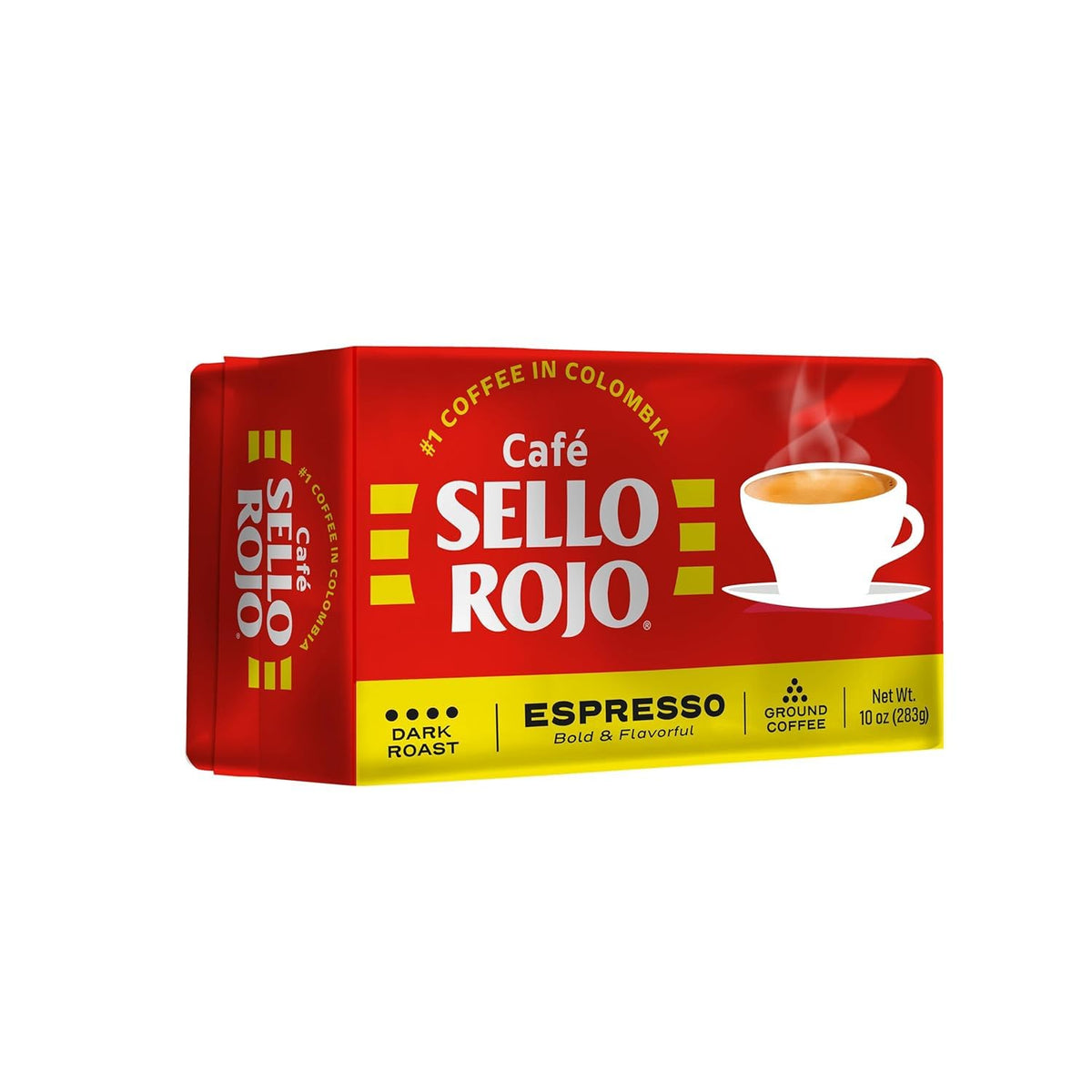 Sello Rojo Espresso Brick, Colombian Ground Coffee, 10 oz