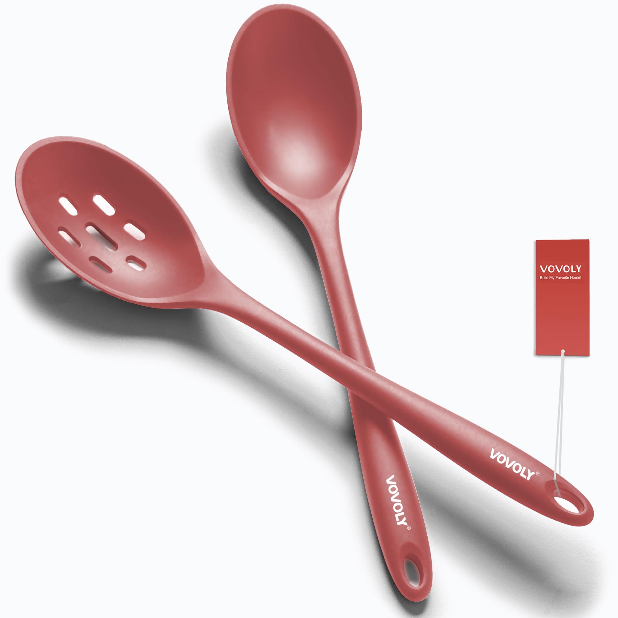 Silicone Spoons for Cooking - Extra Large Kitchen Spoons for Mixing, Serving, & Stirring - 600°F Heat-Resistant Non Stick Utensils Ladle & Skimmer- Dishwasher Safe, Black