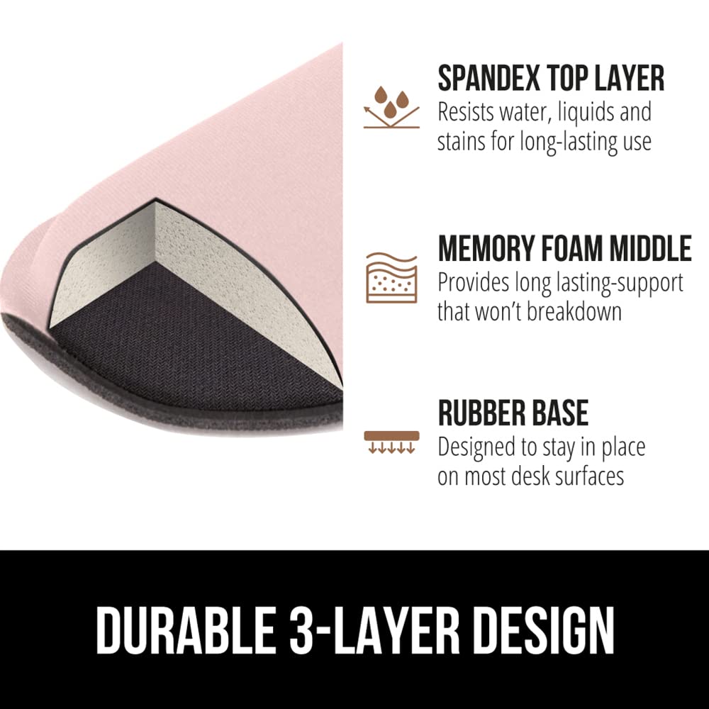 GORILLA GRIP Silky Memory Foam Wrist Rest for Computer Keyboard, Mouse, Ergonomic Design for Typing Pain Relief, Desk Pads Support Hand and Arm, Mousepad Rests, Stain Resistant, 2 Piece Pad, Black