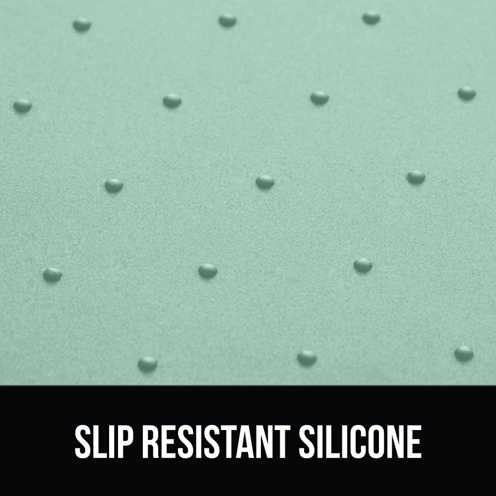 GORILLA GRIP 100% Waterproof Raised Edge BPA Free Silicone Pet Feeding Mat, Dog Cat Food Mats Contain Spills Protects Floors, Placemats for Cats and Dogs Water Bowl, Pets Accessories 18.5x11.5 Gray