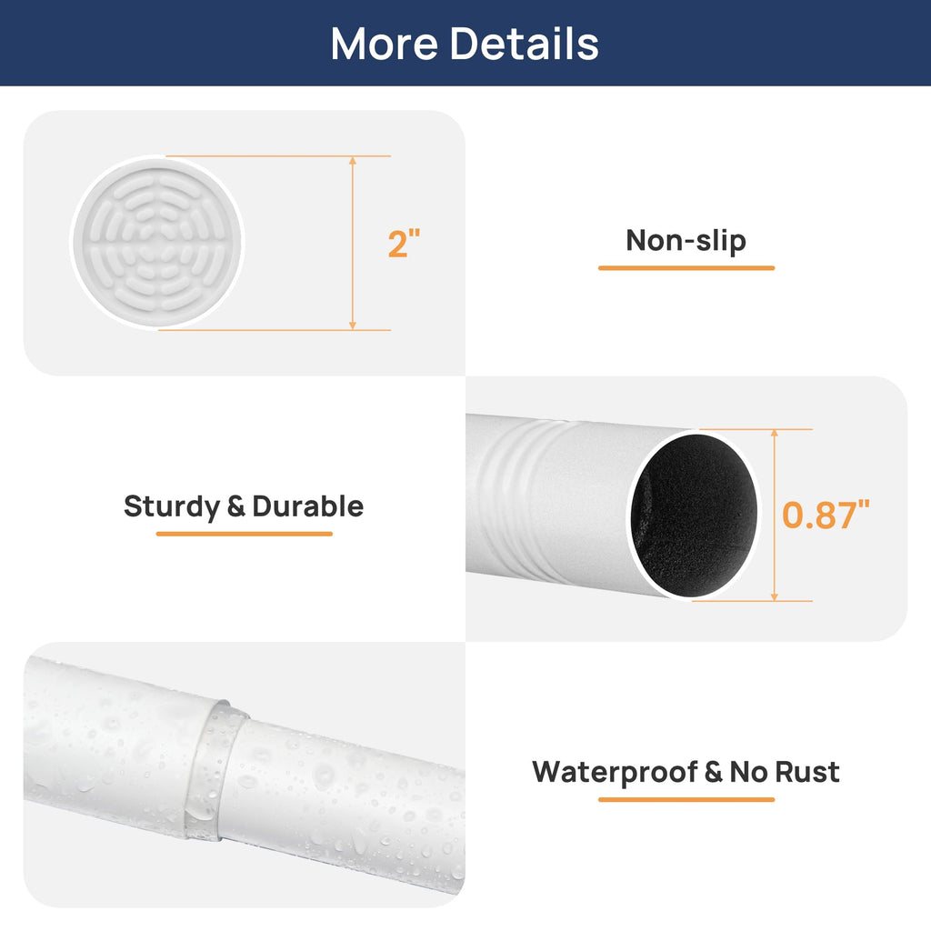 ENJOYBASICS 2 Pack Adjustable Spring Tension Curtain Rods 32 to 66 Inches, Stainless Steel Matte Black Shower Rod No Drilling for Window, Bathroom, Closet, Room Divider, 7/8" Diameter
