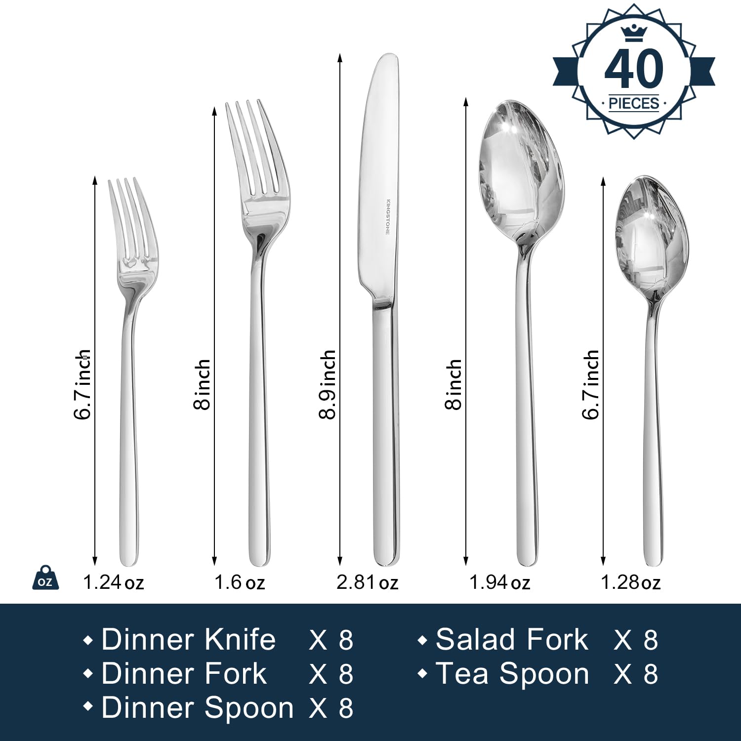 KINGSTONE 12-Piece Bone China Dinnerware Set for 4, Lightweight and Durable, Microwave and Dishwasher Safe, White Plates and Bowls for Everyday Use