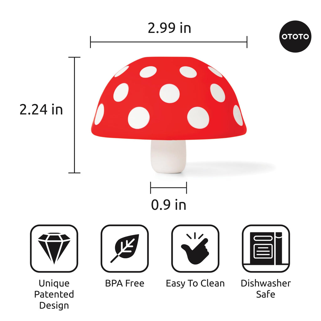 OTOTO Mushroom - Foldable Small Kitchen Funnel with Wide Mouth for Jars. Bottle Liquid Transfer - Silicone, 100% Food Safe, BPA Free, Dishwasher Safe