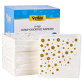 Vplus 200 Pack Cocktail Napkins Paper, 3-Ply Beverage Napkins, Disposable Gold Square Napkins, Perfect for Restaurant, Event, Bar, Wedding, Baby Shower and Birthday Party