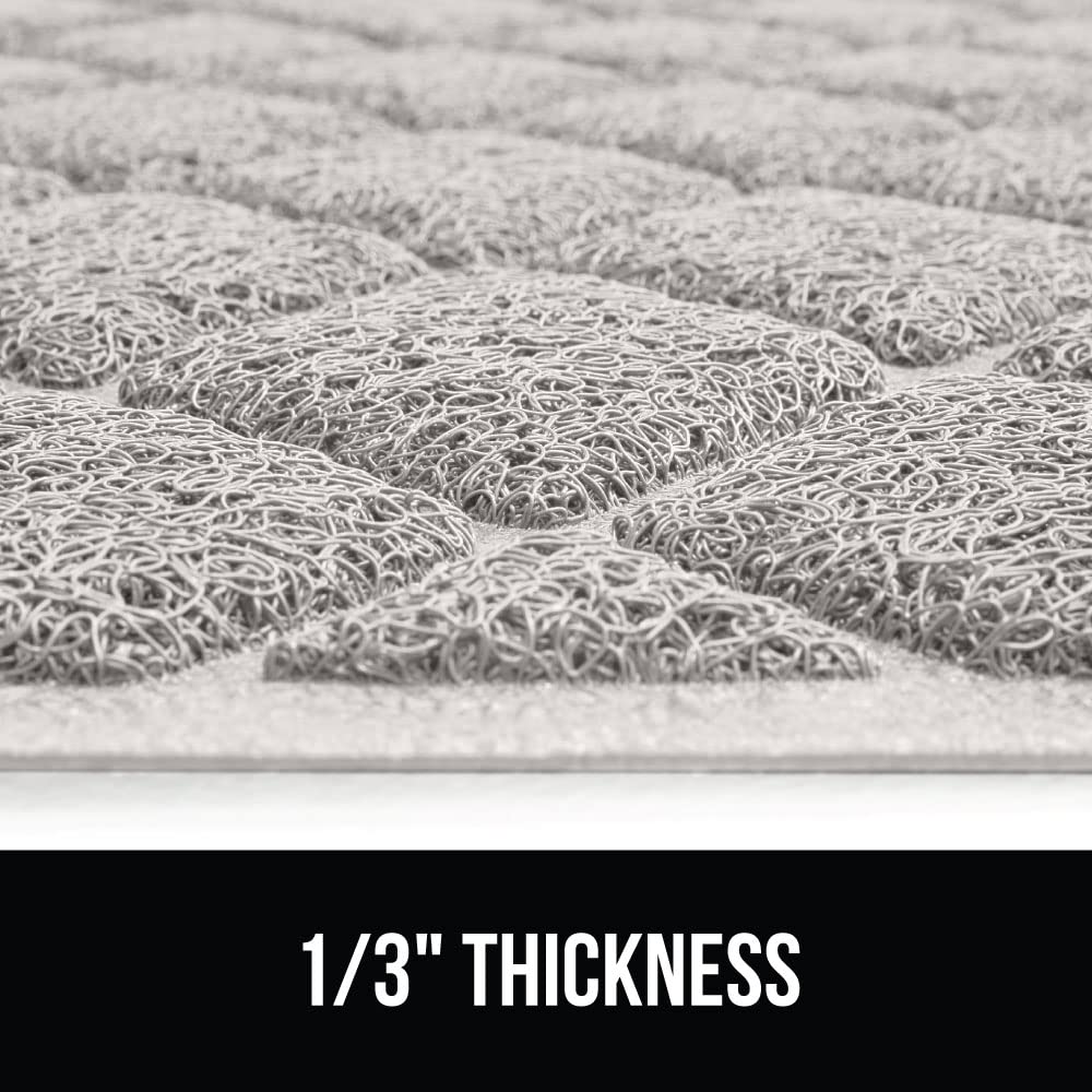GORILLA GRIP Cat Litter Box Mat, Water Resistant, US Designed Kitty Litter Trapping Mats, Easy to Clean, Scatter Control, Less Mess and Clean Floors, Kitten Supplies for Indoor Cats, 24x17 Grey