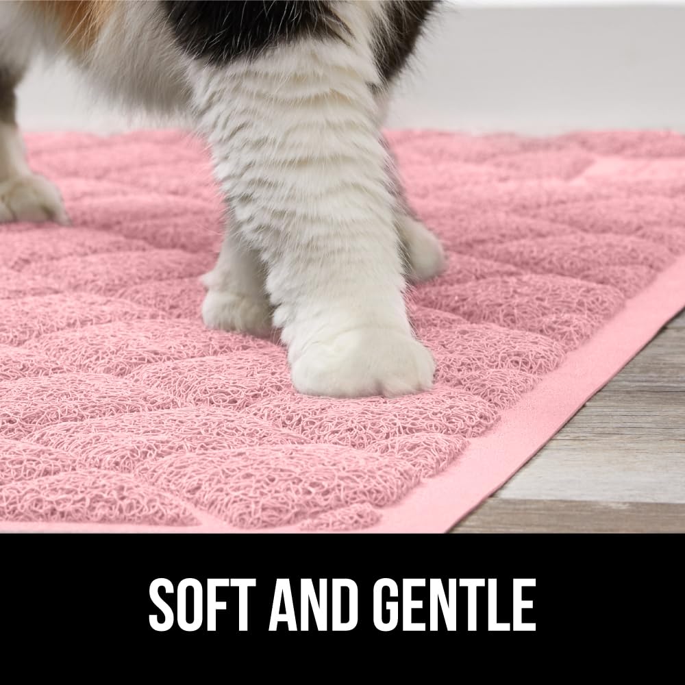 GORILLA GRIP Cat Litter Box Mat, Water Resistant, US Designed Kitty Litter Trapping Mats, Easy to Clean, Scatter Control, Less Mess and Clean Floors, Kitten Supplies for Indoor Cats, 24x17 Grey