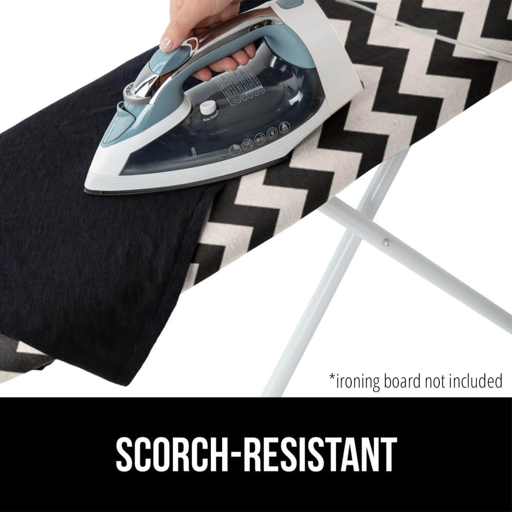 GORILLA GRIP The Original Ironing Board Cover and Pad, Silicone Coating, Thick Scorch Resistant Padding, Heavy Duty Iron Covers Standard Boards, Hook and Loop Fastener Strap, Silver, 15x54