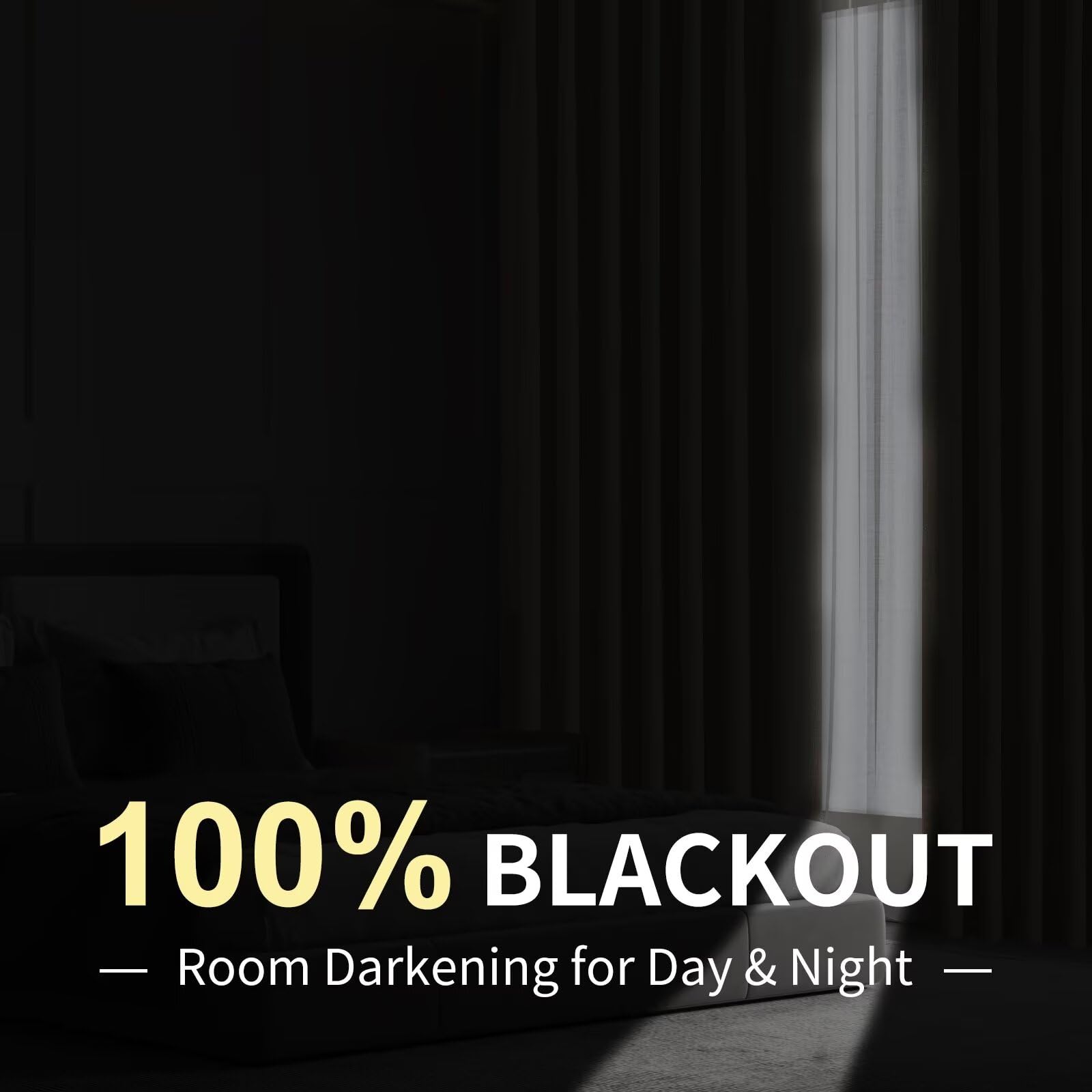 CUCRAF 100% Blackout Window Curtains 84 inches Long 2 Panels Set, Faux Linen Look Thermal Insulated Grommet Drapes, Room Darkening Curtain for Bedroom Living Room(W52 x L84 Inch, Light Khaki)