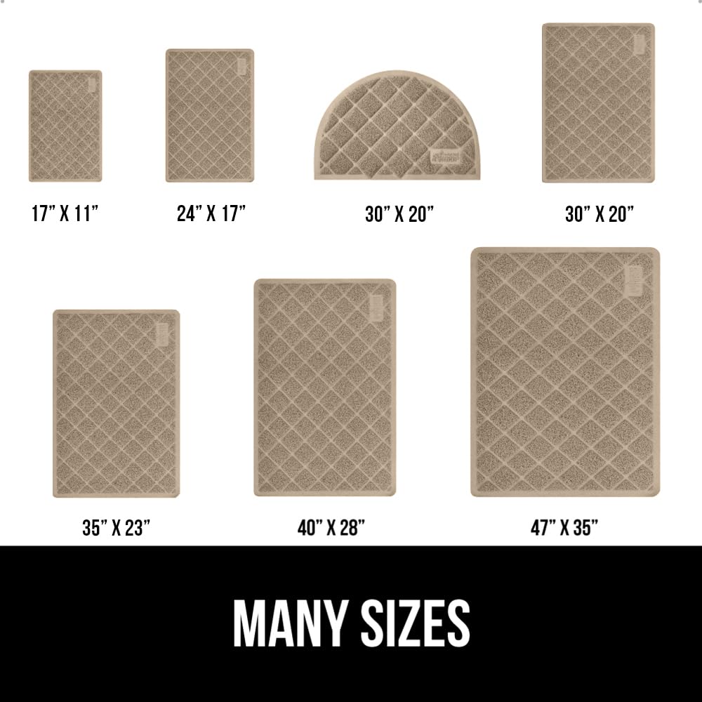 GORILLA GRIP Cat Litter Box Mat, Water Resistant, US Designed Kitty Litter Trapping Mats, Easy to Clean, Scatter Control, Less Mess and Clean Floors, Kitten Supplies for Indoor Cats, 24x17 Grey