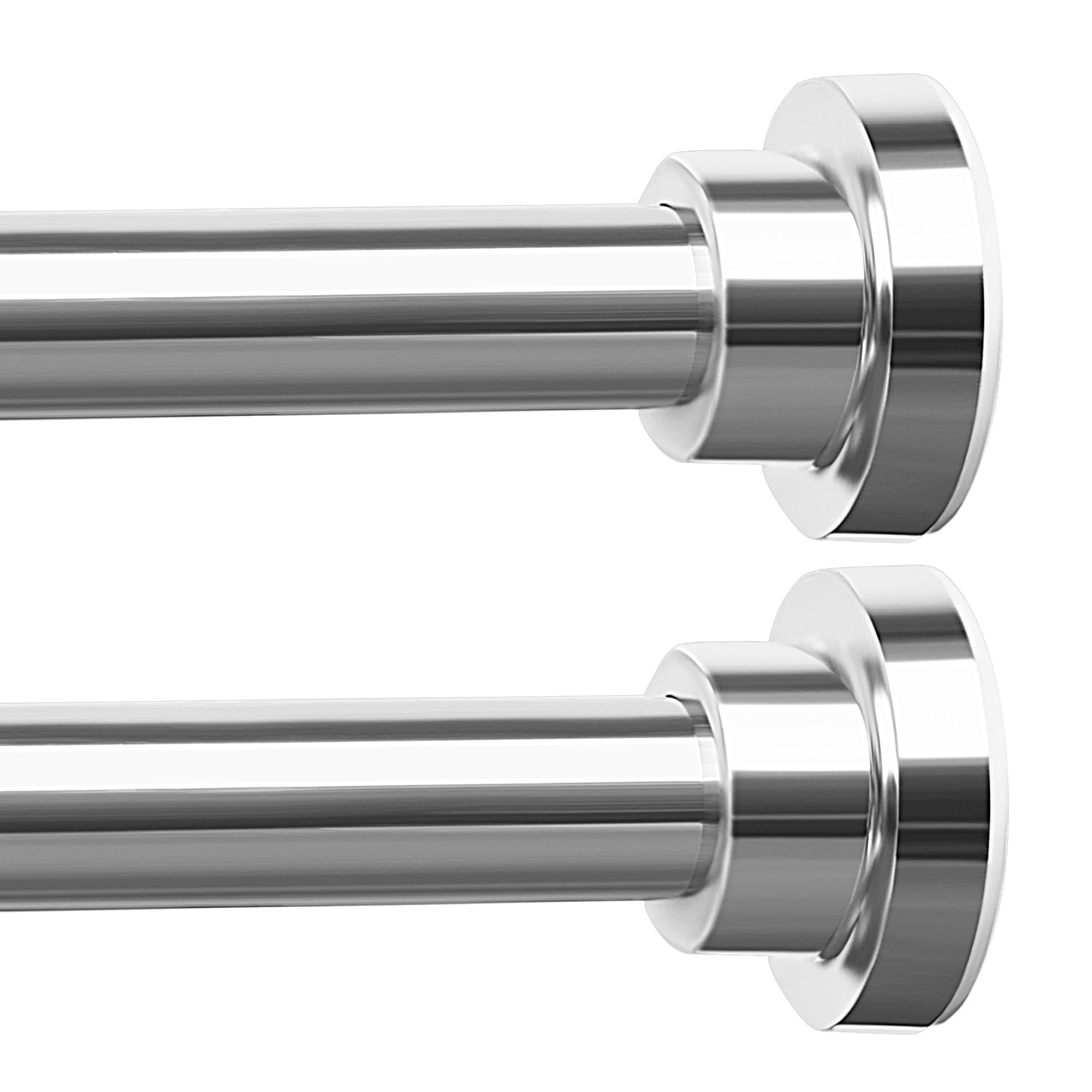 ENJOYBASICS 2 Pack Adjustable Spring Tension Curtain Rods 32 to 66 Inches, Stainless Steel Matte Black Shower Rod No Drilling for Window, Bathroom, Closet, Room Divider, 7/8" Diameter