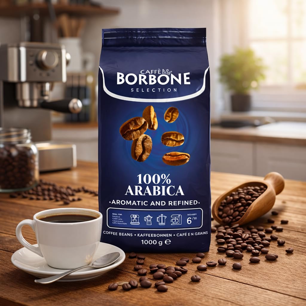 Caffè Borbone, Whole Bean Coffee Blend, 100% Arabica, Medium Roast, Roasted and Freshly Packaged in Italy, 2.2 Pound Bag (Pack of 2)